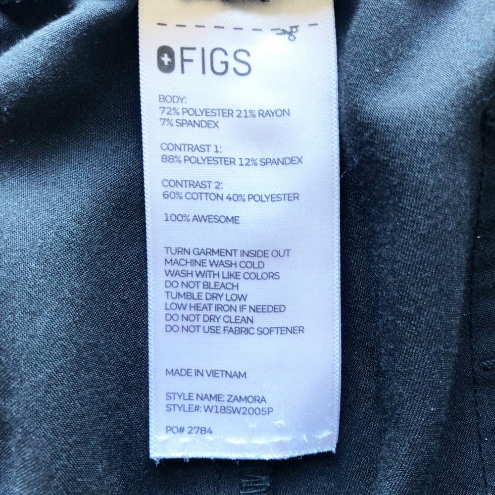 FIGS Scrubs Pants Womens XL Petite Zamora Jogger Black Technical Collection - Picture 6 of 9
